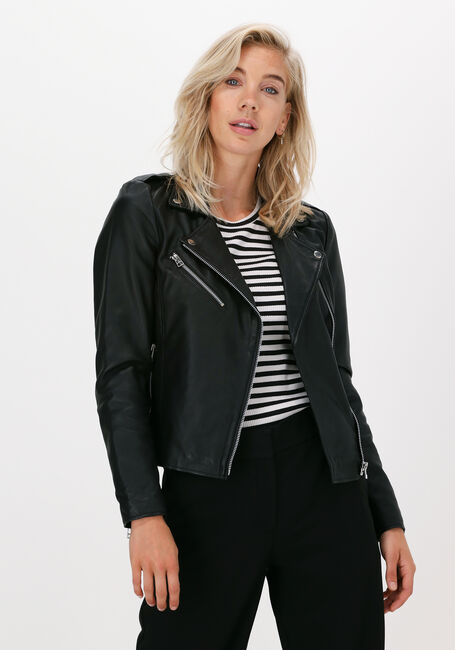 Schwarze GOOSECRAFT Lederjack GC JULIA BIKER - large