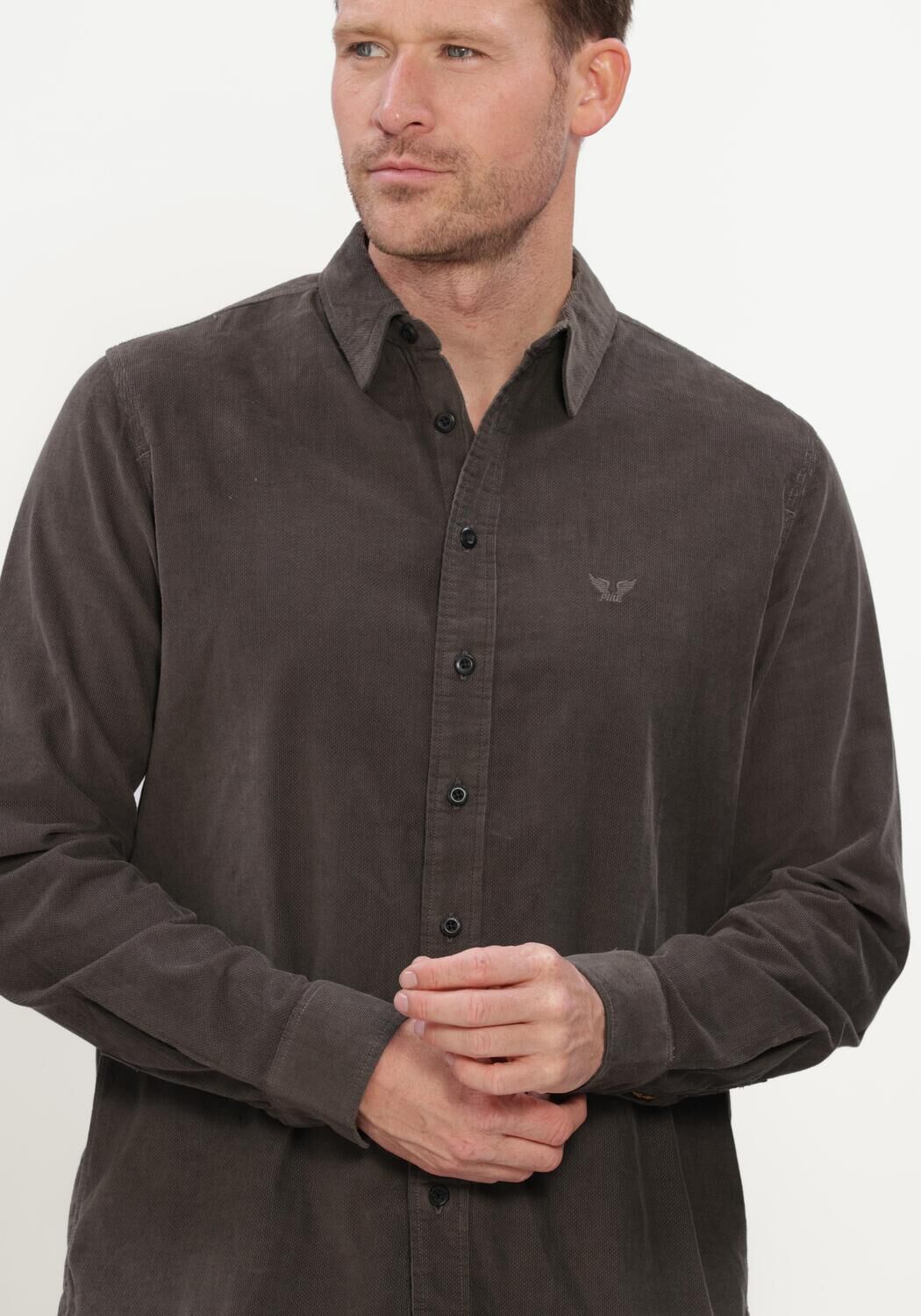 Anthrazit PME LEGEND Casual-Oberhemd LONG SLEEVE SHIRT FINE - large