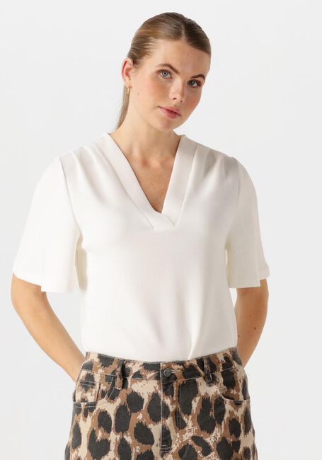 Weiße SELECTED FEMME Top SLFTENNY SS V-NECK TOP - large