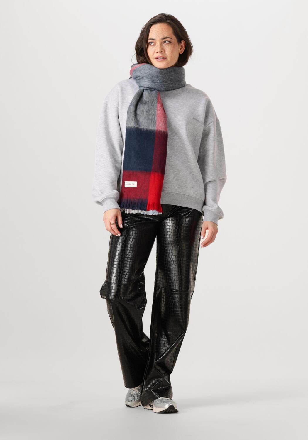 Mehrfarbige/Bunte ALPACA LOCA Schal BLOCKED SCARF - large