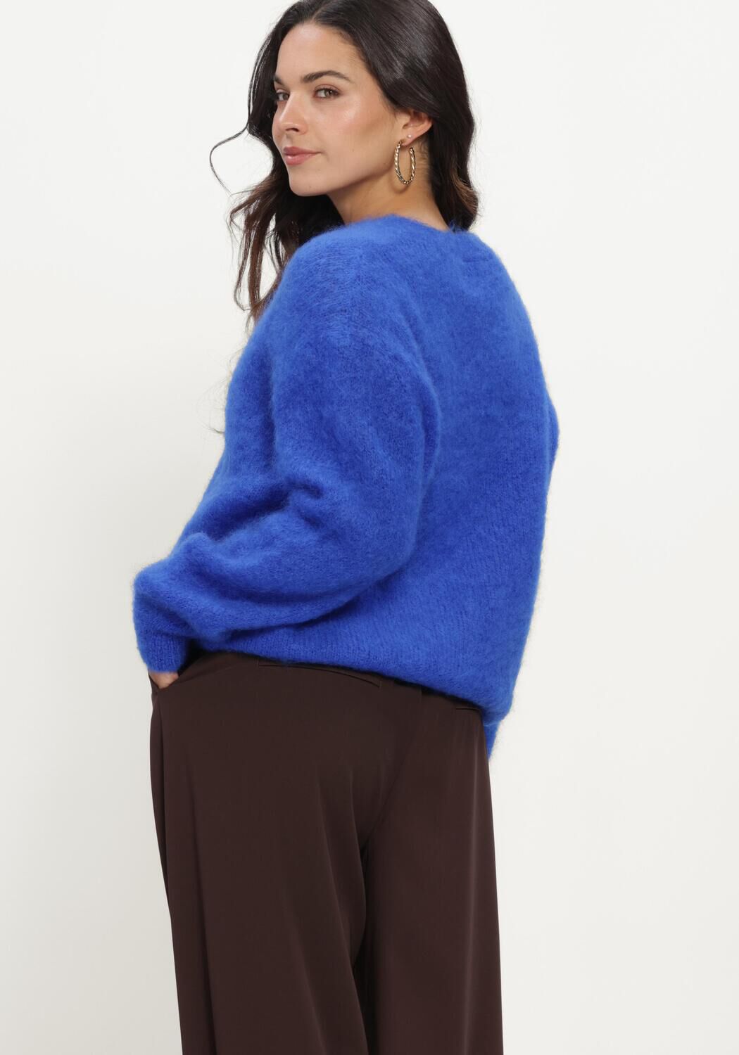 Blaue TWNS Pullover BUTTONED V-NECK LONG-SLEEVE CARDIGAN - large