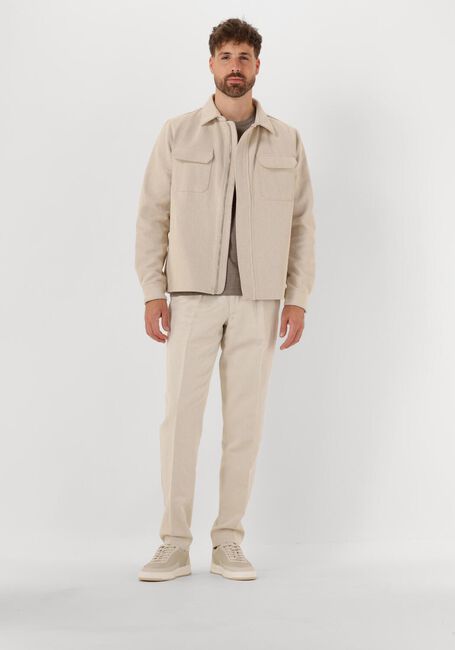 Ecru PROFUOMO Overshirt OVERSHIRT ZIP HERRINGBONE - large