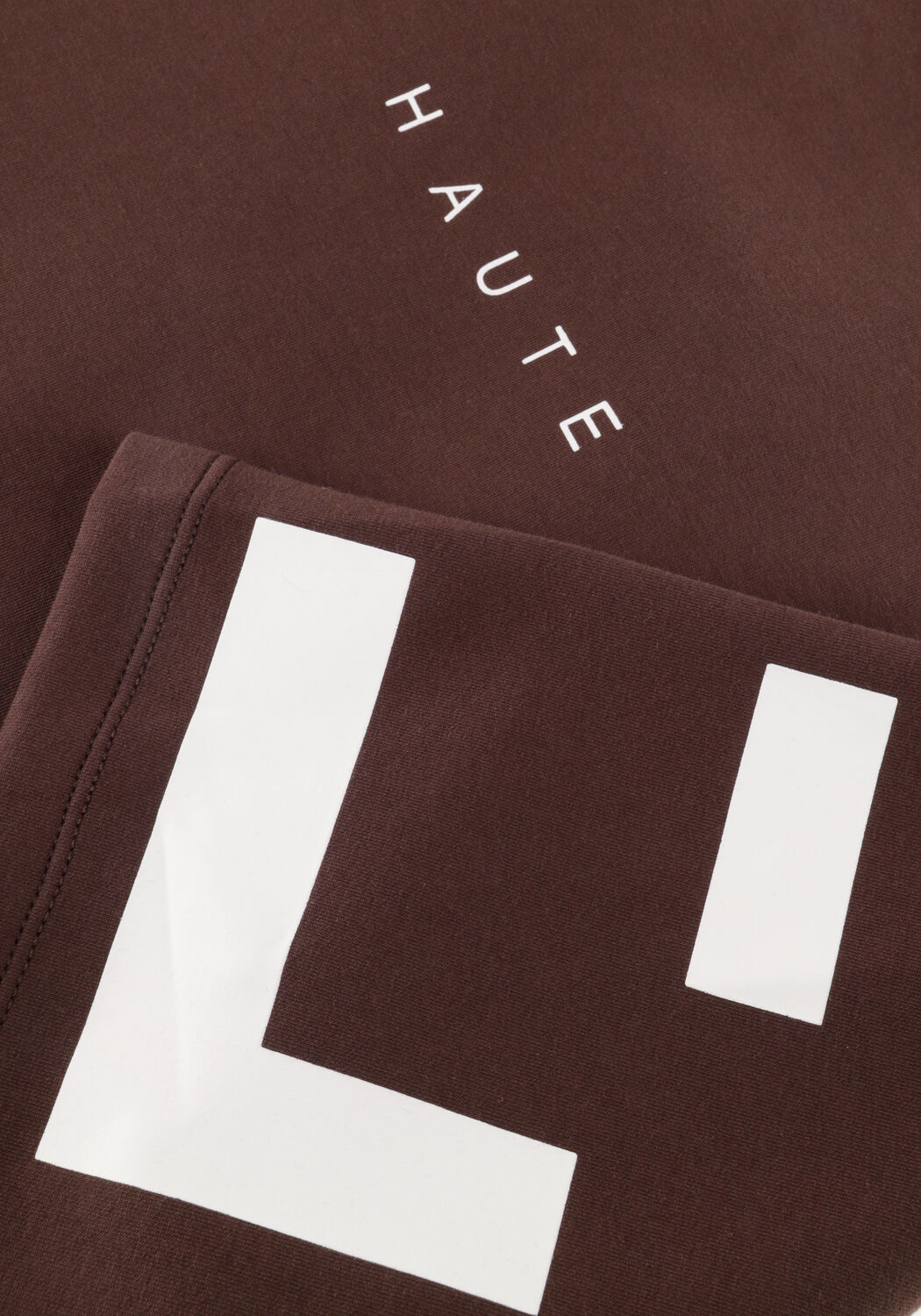 Braune HAUTE L'AMITI&Eacute; Sweatshirt MAXI SPLIT SS LOGO SWEAT - large