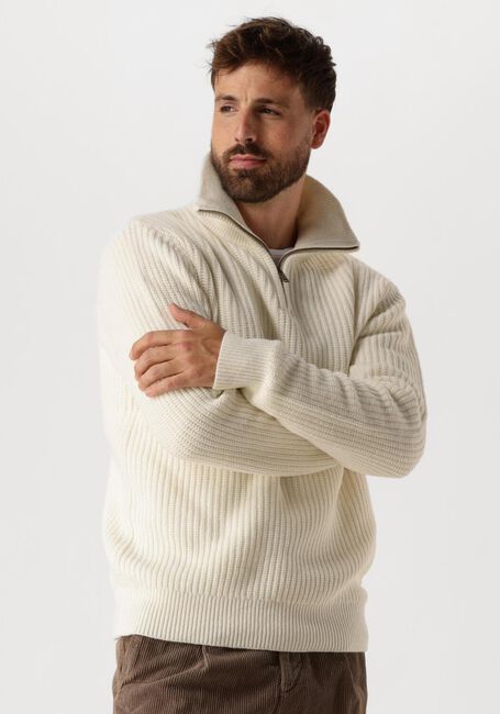 Ecru SELECTED HOMME Pullover SLHLAND LS KNIT HALF ZIP - large