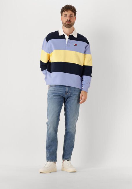 Mehrfarbige/Bunte TOMMY JEANS Polo-Shirt TJM RLX BADGE STRIPE RUGBY - large