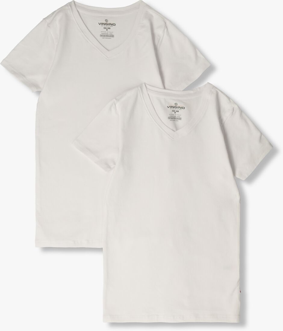 weiße vingino t-shirt boys t-shirt v-neck (2-pack)