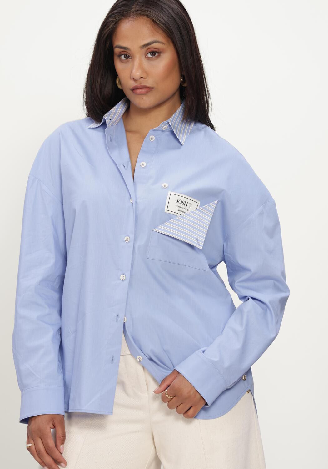 Hellblau JOSH V Blusen ROMULO BLOUSE - large
