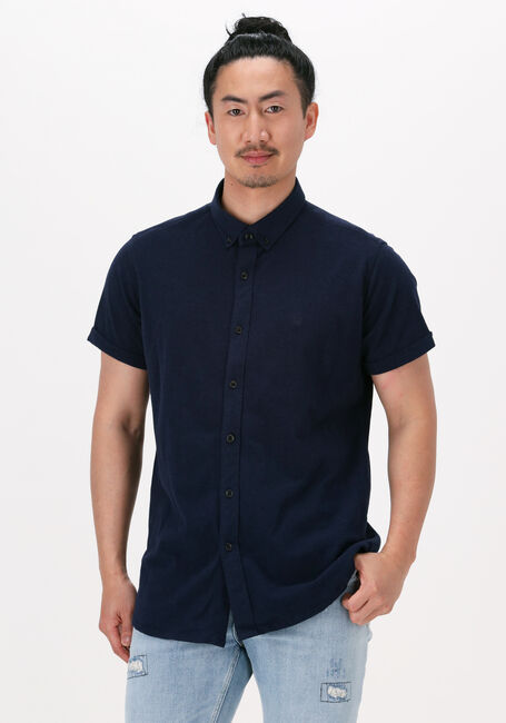 Blaue DSTREZZED Casual-Oberhemd SHIRT BUTTON DOWN S/S MELANGE PIQUE - large