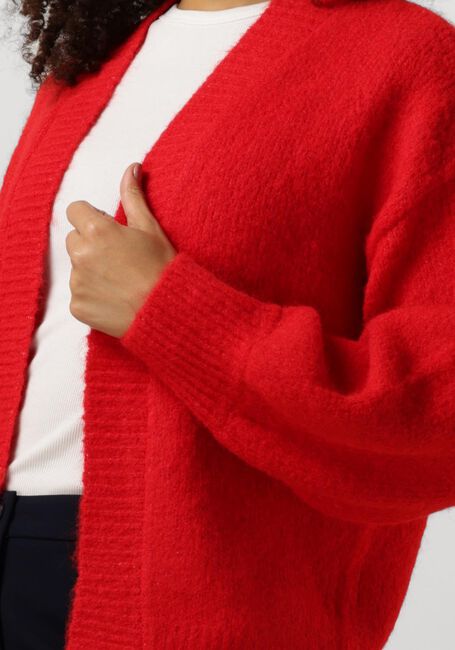 Rote SUMMUM Strickjacke PUFF SLEEVE CARDIGAN COZY MELANGE KNIT - large