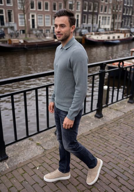 Blaue DSTREZZED Pullover DS_KOSTAS ZIP POLO - large