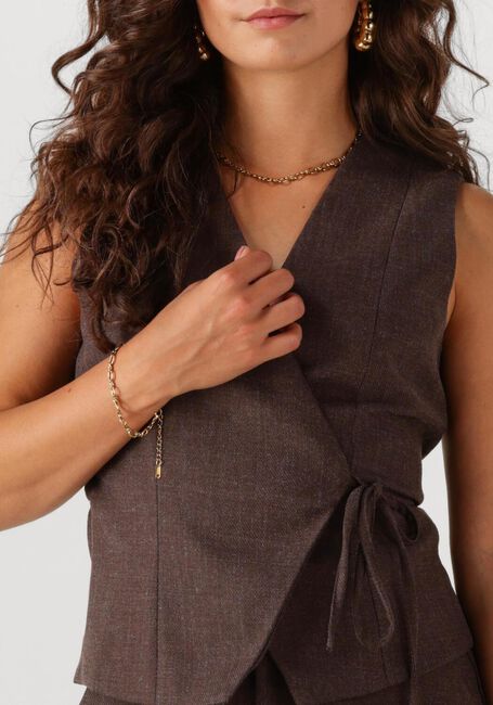 Braune NEO NOIR Gilet SAMARA MELANGE WAISTCOAT - large