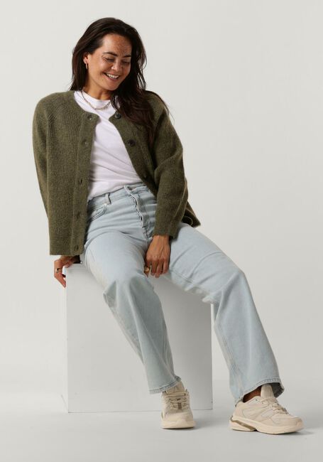 Grüne SELECTED WOMEN Strickjacke SLFLULU LS KNIT SHORT CARDIGAN - large