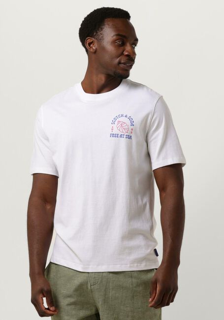 Weiße SCOTCH & SODA T-shirt LEFT CHEST ARTWORK T-SHIRT - large
