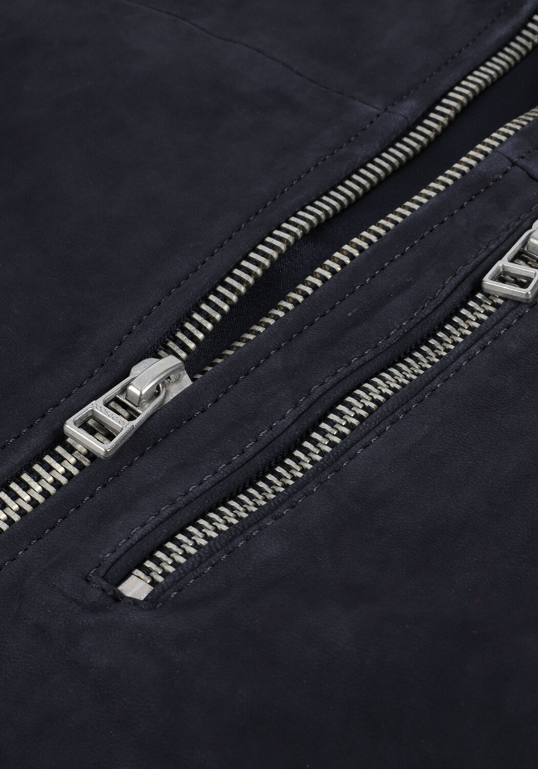 Dunkelblau GOOSECRAFT Lederjack GALLION BIKER - large