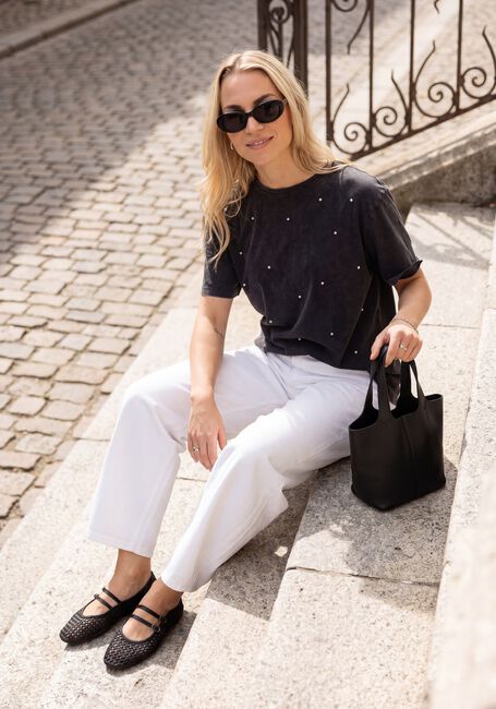 Graue WITHBLACK Tops & T-shirts WBLLAUREN PEARL SS TEE - large