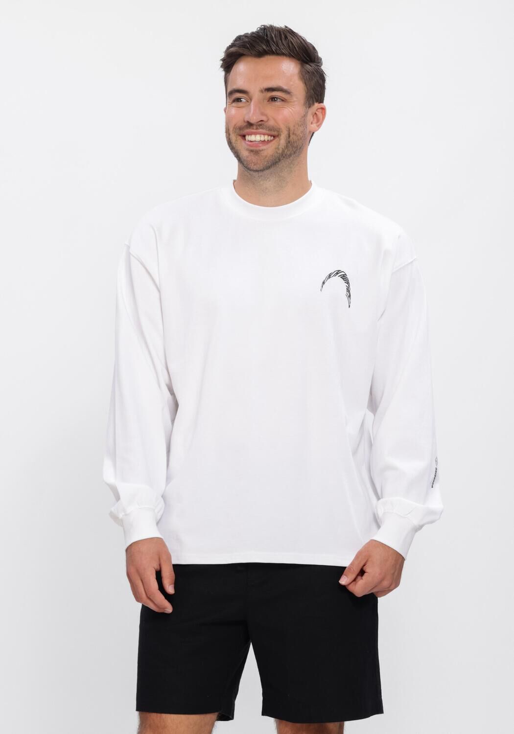 Wei&szlig;e WOODBIRD T-shirt WBBEAM LS WARP TEE - large