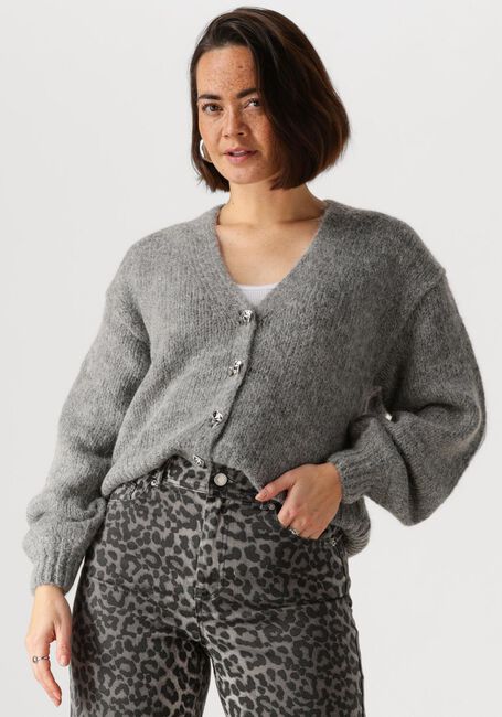 Graue Y.A.S. Strickjacke YASVIGGA LS KNIT CARDIGAN - large