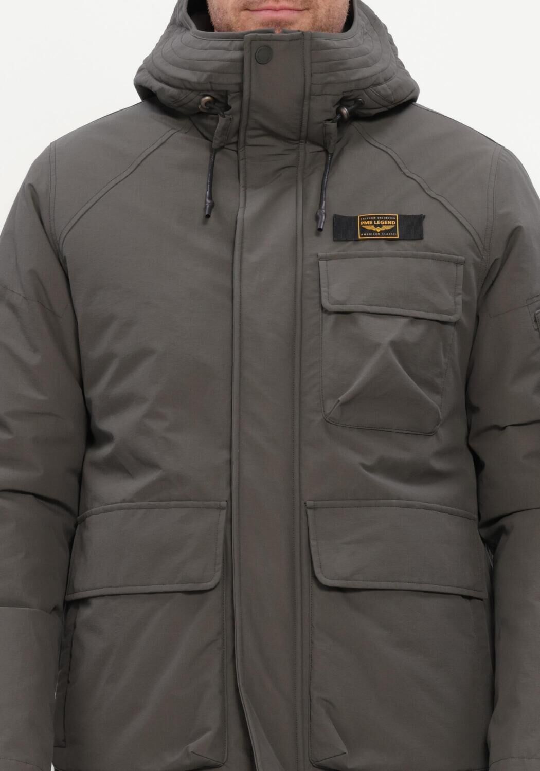 Dunkelgrau PME LEGEND Wattierte Jack SEMI LONG JACKET ROCK-PACK - large