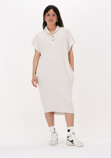 Weiße 10DAYS Midikleid SHAWL COLLAR SWEAT DRESS - large