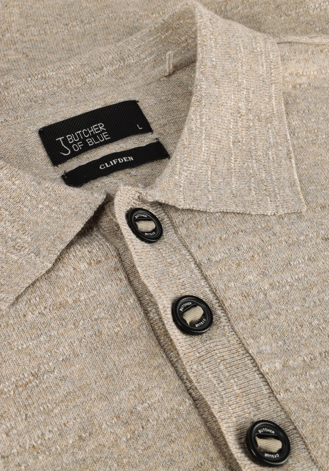 Beige BUTCHER OF BLUE Polo-Shirt LT CLIFDEN POLO L/S - large