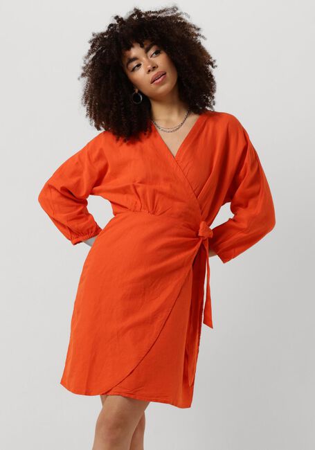 Orangene MSCH COPENHAGEN Minikleid MSCHMIRILLA 3/4 WRAP DRESS - large