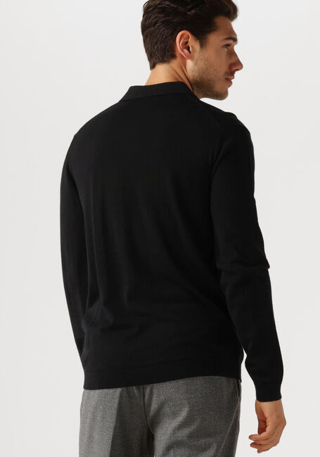 Schwarze SELECTED HOMME Pullover SLHTRAY LS KNIT MERINO POLO - large