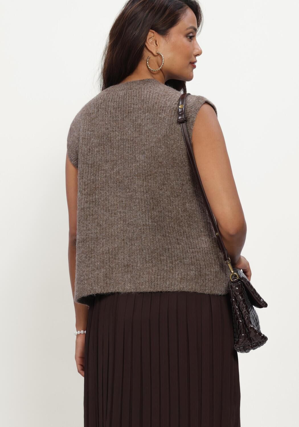 Braune MODSTR&Ouml;M Strickjacke CRISMD VEST - large