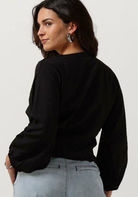 Schwarze MSCH COPENHAGEN Blusen MSCHAUDIA 3/4 WRAP TOP - large