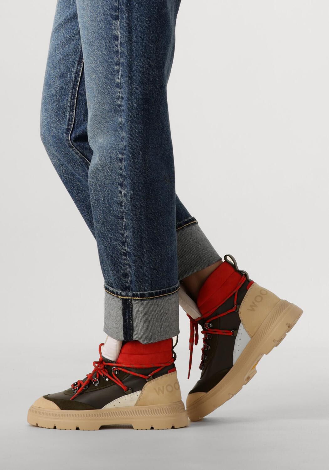 Braune WOOLRICH Schn&uuml;rboots RETRO HIKING BOOT GUM - large