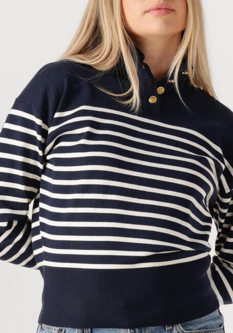 Dunkelblau TOMMY HILFIGER Pullover CO JERSEY GOLD BTN MOCK-NK SWT - large