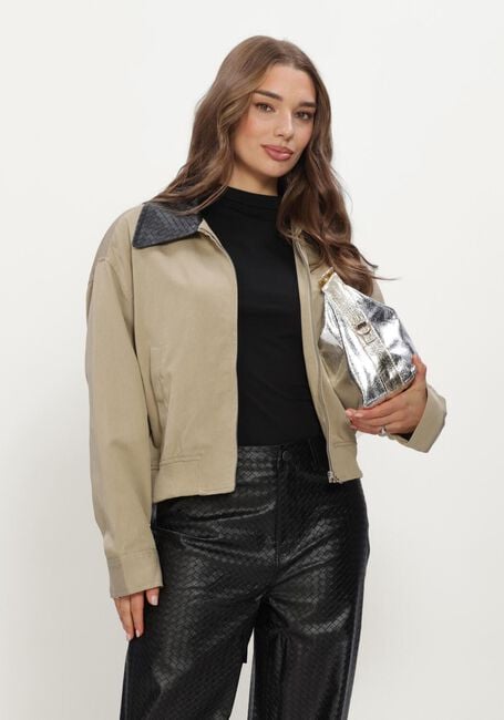 Beige REFINED DEPARTMENT Jack LADIES WOVEN BOMBER JOTTI - large