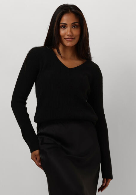 Schwarze RESORT FINEST Pullover V-NECK RIB KNIT - large