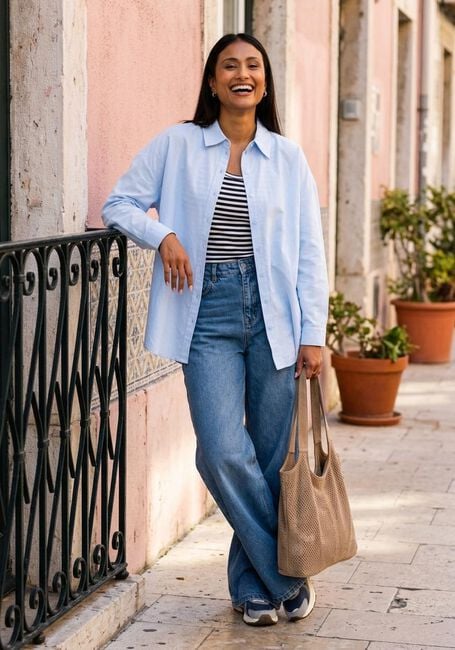 Hellblau MY ESSENTIAL WARDROBE Blusen MWVILDA SUNNA BOXY SHIRT - large