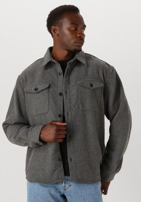 Graue SELECTED MEN Overshirt SLHRLXPABLO WOOL BLEND OVERSHIRT - large