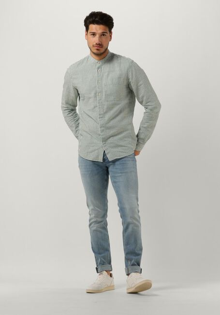 Minze CAST IRON T-shirt LONG SLEEVE SHIRT CO LI DOBBY STRIPE - large