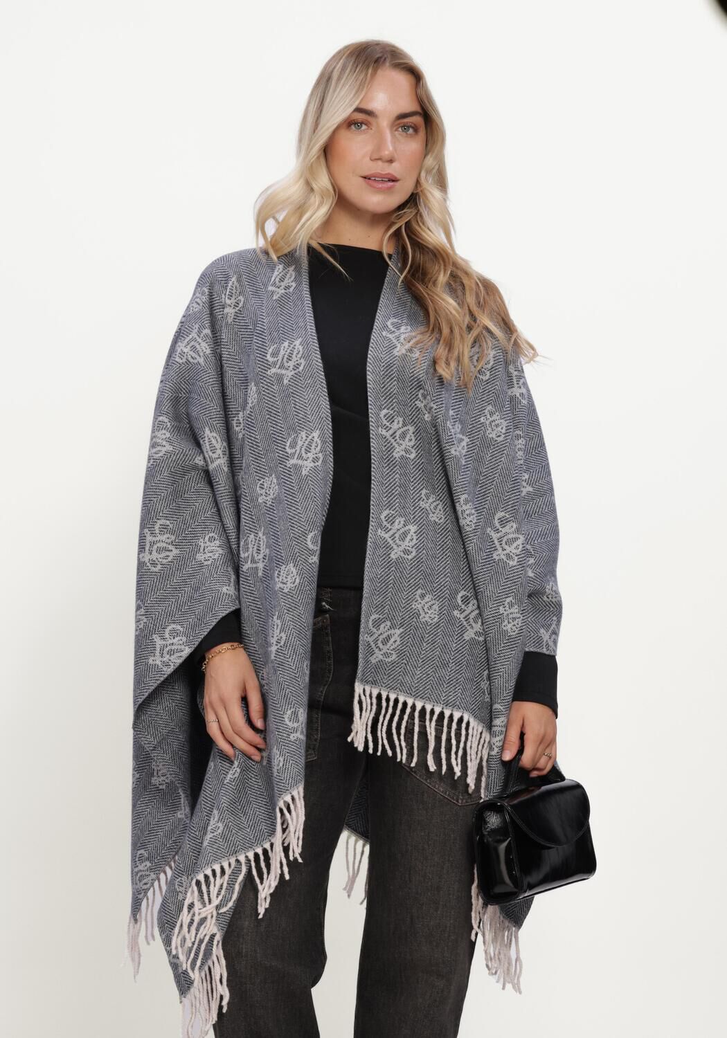 Graue LIU JO M&auml;ntel LOGO - CLOACK/PONCHO - large