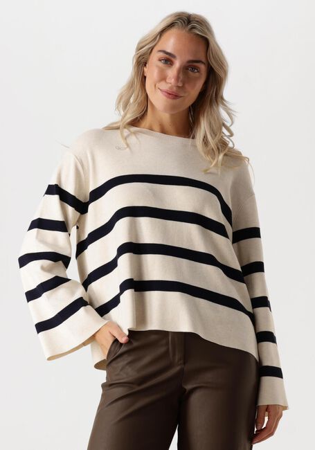 Weiße SUMMUM Pullover STRIPED SWEATER SOFT VISCOSE POLYAMIDE KNIT - large