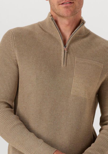 Beige PROFUOMO Pullover PULLOVER HALF ZIP - large