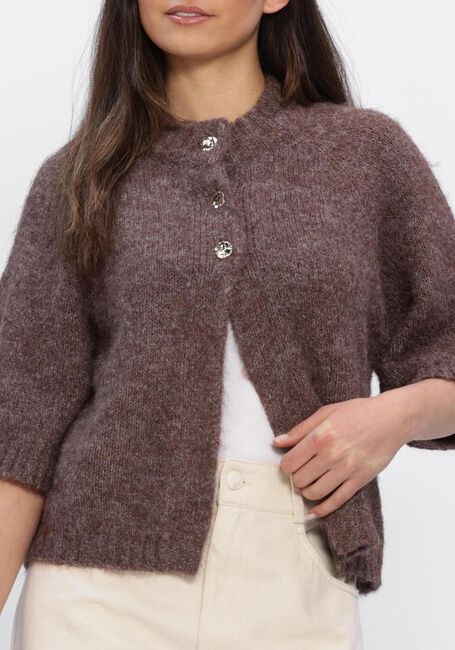 Braune NEO NOIR Pullover BENUTA FLUFFY KNIT CARDIGAN - large