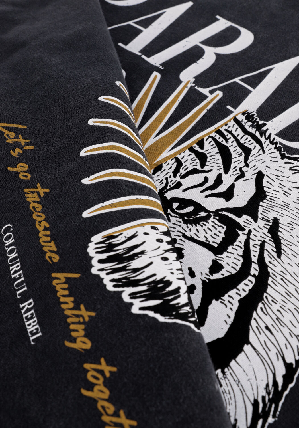 Dunkelgrau COLOURFUL REBEL T-shirt PARADISE TIGER ACID WASH BOXY TEE - large