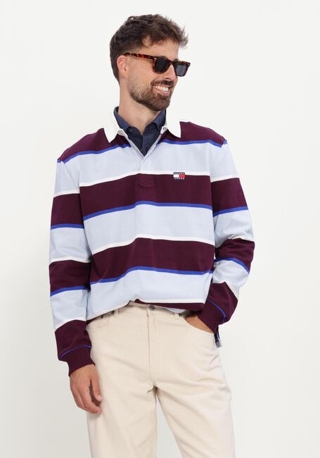 Mehrfarbige/Bunte TOMMY JEANS Polo-Shirt TJM STRIPED RUGBY - large