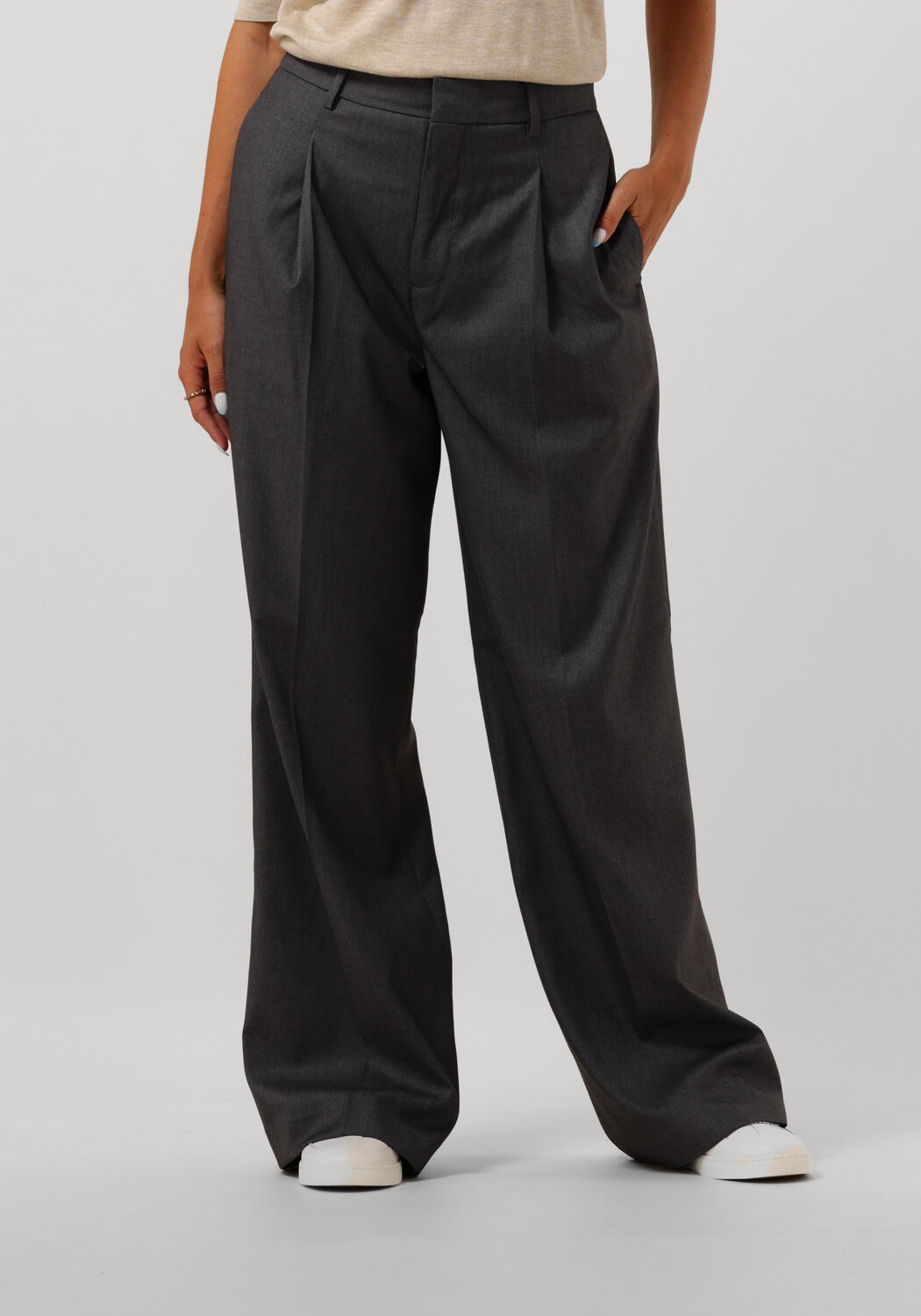 Graue SCOTCH \u0026 SODA Weite Hose ROSE PLEATED HIGH-RISE WIDE LEG PANT | Omoda