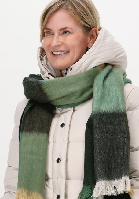 Grüne ALPACA LOCA Schal SCARF BLOCKED - large
