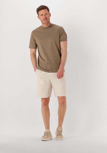 Beige SHIWI Kurze Hose MEN LEWIS LINEN SHORTS YAM DYE STRIPES - large