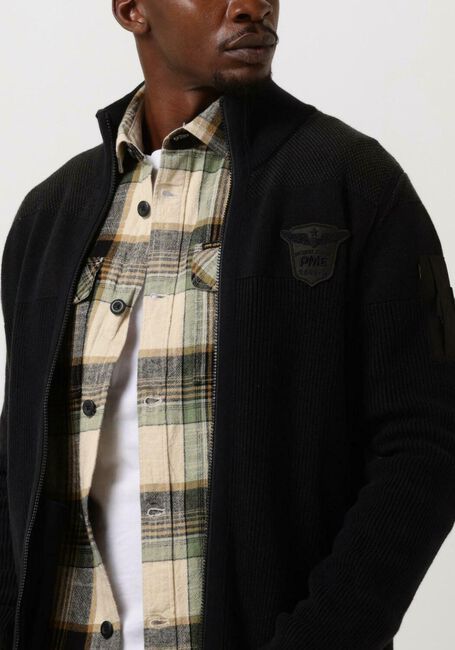 Schwarze PME LEGEND Strickjacke ZIP JACKET COTTON STRUCTURE KNIT - large