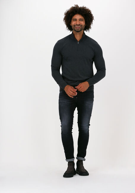Graue SELECTED HOMME Pullover SLHBERG HALF ZIP CARDIGAN NOOS - large