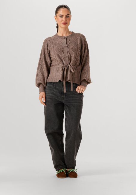 Taupe CO'COUTURE Strickjacke ROW CABLE TIE CARDIGAN - large