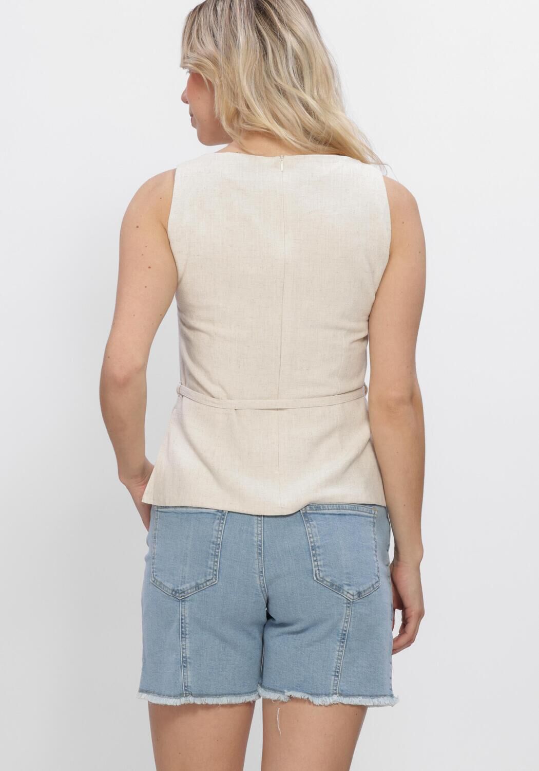 Creme NEO NOIR Tops & T-shirts NASSA LINNEN TOP - large