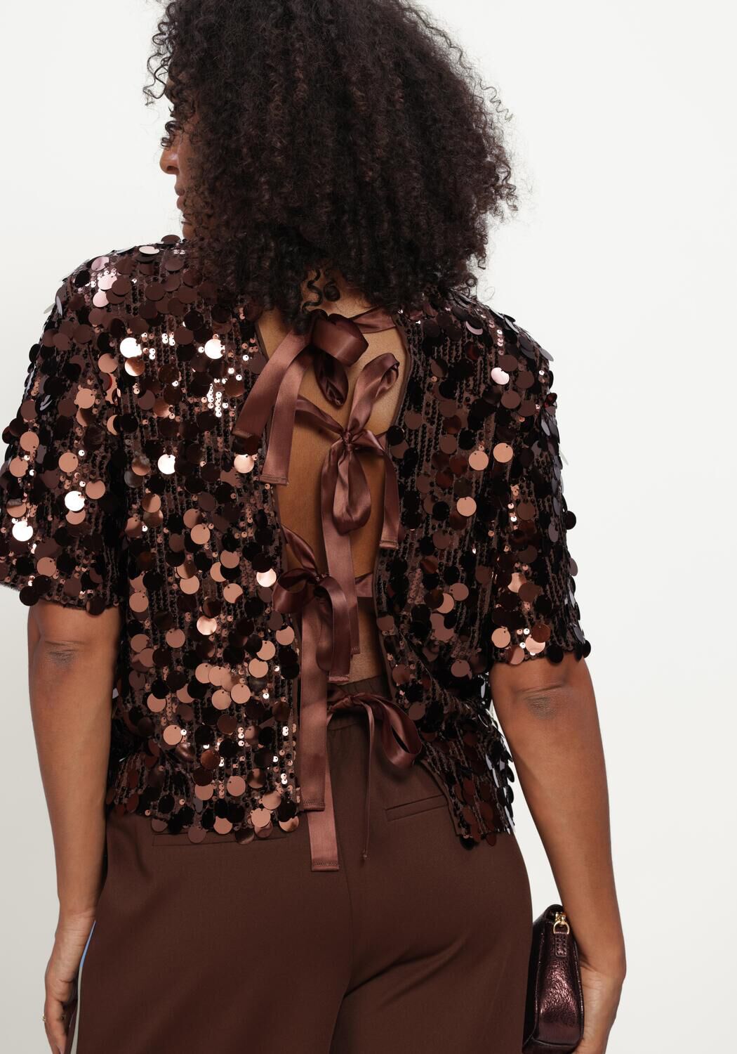Braune POM AMSTERDAM Top NINA CHOCOLATE BROWN - large