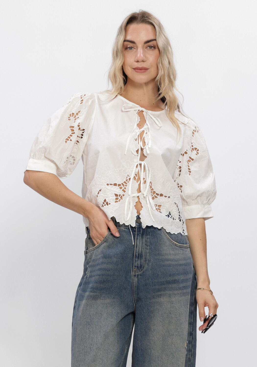 Wei&szlig;e ROUGE EDIT Tops & T-shirts ROUSCARLET 2/4 O-NECK TOP - large